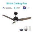 thumbnail image 3 of Smaair 48" 3 Blade Smart Indoor DC Ceiling Fan with Dimmable LED Light Remote, 3 of 4
