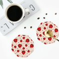 thumbnail image 4 of Yiaed Red Ladybug Print Leather Coasters for Drinks - Cup Coasters Coffee Table Kitchen Table Bar, Home & Office Gifts Handmade Drink Coasters-Octagon, 4 of 6