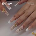thumbnail image 1 of Fofosbeauty 24pcs Press on Nails, 2024 Fake False Nails Tips Design,Long Coffin French Rhinestone Butterfly, 1 of 9