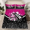 thumbnail image 2 of Manfei Cheer Team 3pcs Twin Sheet Sets for Teens Girls,Bling Crystal Glitter Twin Fitted Sheet,Girly Dreamy Dance Breathable Flat Sheet,Super Cozy Room Decor, 2 of 7