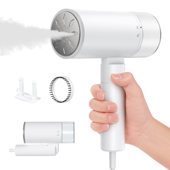 Steamer for Clothes, 1200W Portable Home Garment Steamer, Foldable Handheld Mini Travel Fabric Steam, 13s Fast Heat-up with 200ml Tank, White