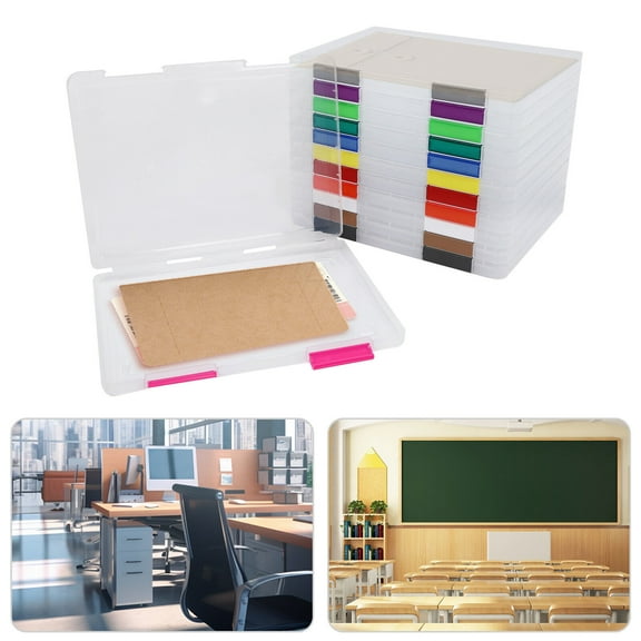 Documents Magazines Holders 12* Clear File Boxes Polypropylene Clear File Boxes, 12 PCS Plastic Document Storage Cases