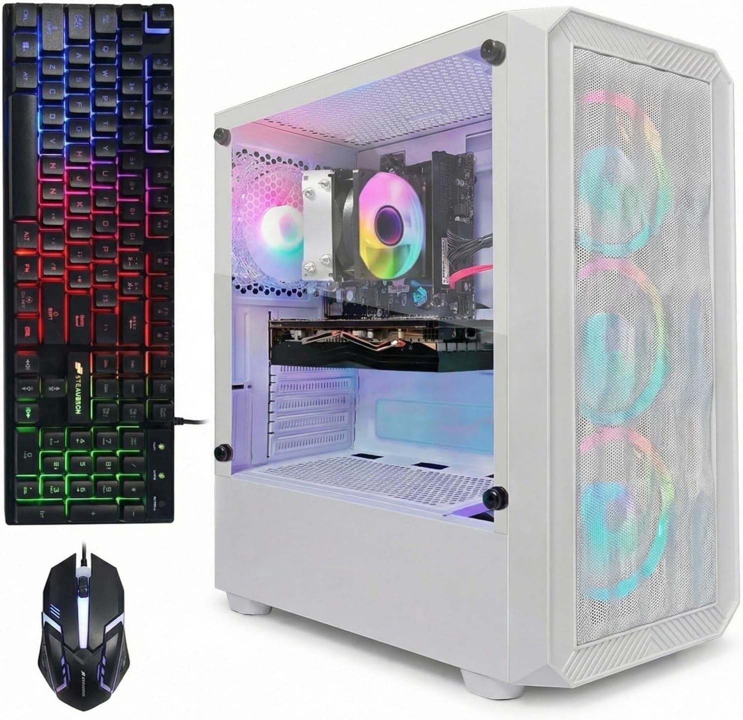 MXZ Prebuilt Gaming Desktop PC, Intel I5 12400F, RTX2060S, 500GB