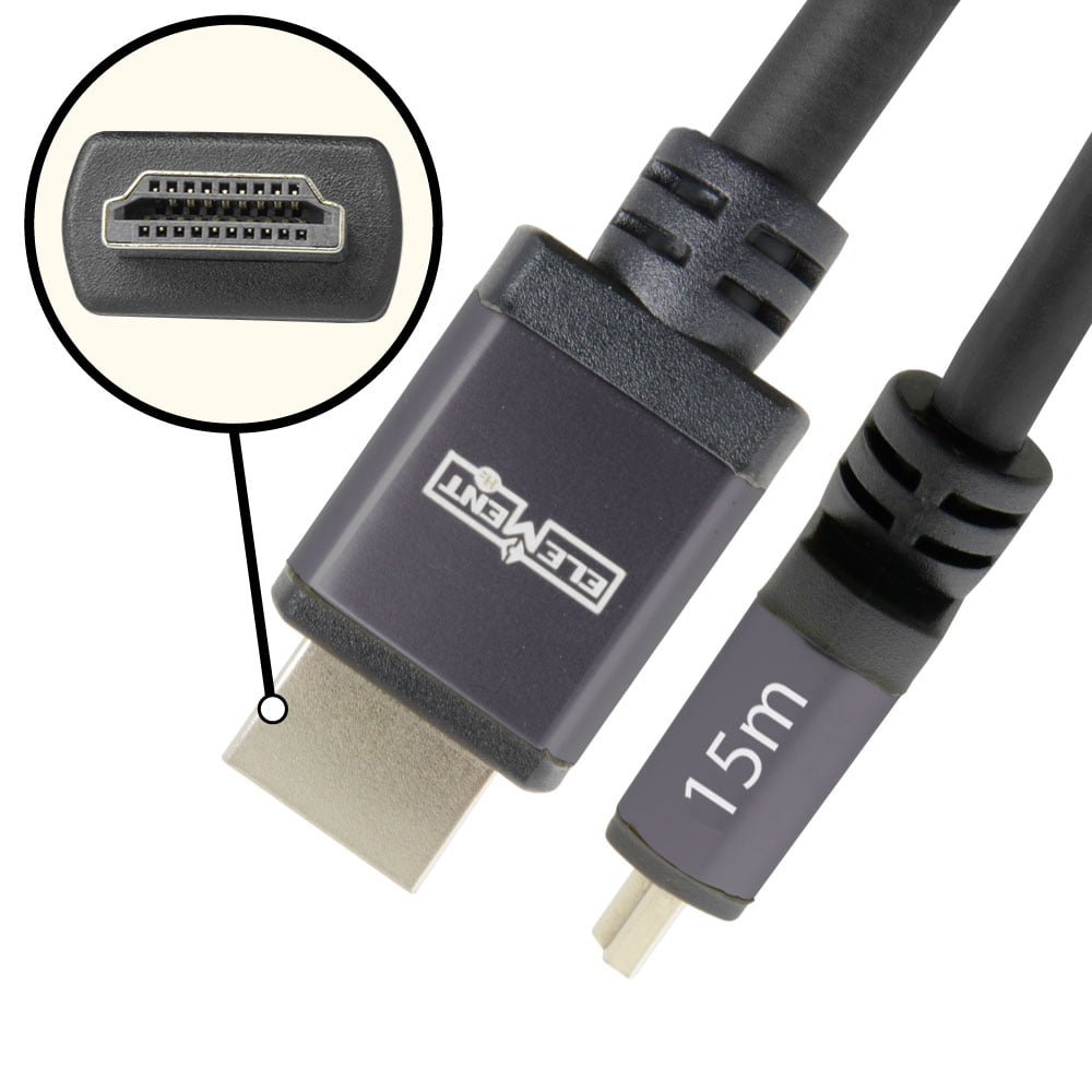 Element-Hz™ 4K HDMI Cable High Speed w/ Ethernet (Gray = 15 Meters / 49.2ft)