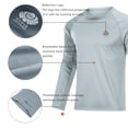 thumbnail image 3 of Mens Sun Protection Fishing Shirt Moisture Wicking Long Sleeve Rash Guard Shirt for Men Gray L, 3 of 6
