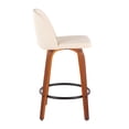 thumbnail image 6 of LumiSource Walnut Wood, Cream PU, Black Steel Toriano Fixed-Height Counter Stool - Set of 2, 6 of 7
