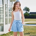 thumbnail image 5 of WMTBSRSW Big Girls Sumemr Shorts with Pockets Ruffle High Waisted Shorts Casual Lightweight Adjustable Tie Knot Loose Shorts 5-14 Years, 5 of 9