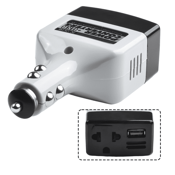 Car 12V 24V DC to 220V AC Power Inverter Converter Adapter Charger USB Charging Port Plug