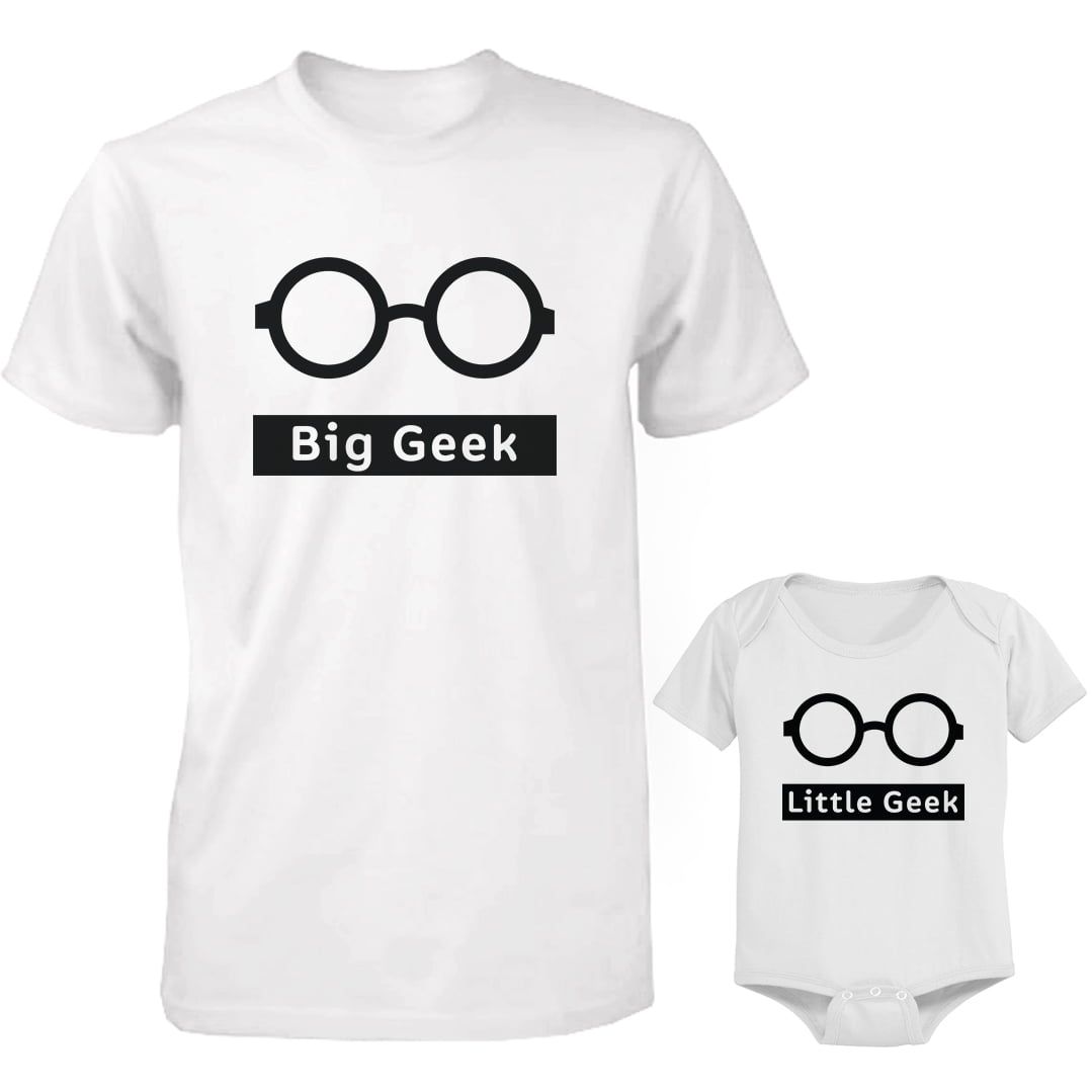 Daddy Son Matching Dad Baby Matching Big Geek Little Geek White Father Son Shirts Father Baby Matching Geek Gift Dad Son Tshirts