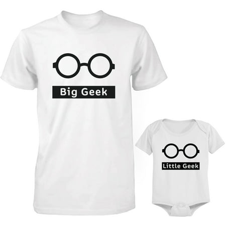 

Big Geek and Little Geek Dad and Baby Matching Shirt and Bodysuit