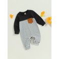thumbnail image 3 of Bagilaanoe Newborn Baby Girl Boys Jumpsuits Stripe Print Long Sleeve Bodysuits 3M 6M 12M 18M Infant Casual One Piece Romper, 3 of 7