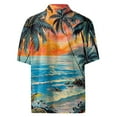thumbnail image 5 of Men Hawaiian Shirt Short Sleeves Printed Button Down Shirts Summer Beach Mens Shirts Clearance 20-Saffron 3XL, 5 of 5