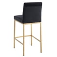 thumbnail image 4 of Pemberly Row Velvet and Metal 26" Counter Stool Set of 2 Black and Aged Gold Leg, 4 of 6