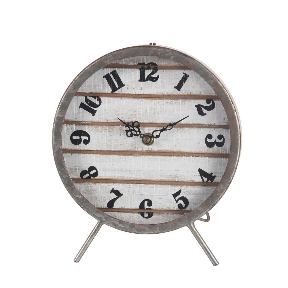 Privilege Large Wood and Metal Table Clock