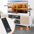 thumbnail image 2 of KFFKFF Rattan Television Stand for 65" TVs, Bohemian Style Stand with Rattan Front, Media Center Featuring Built-in Socket and USB Ports, Contemporary TV Cabinet for Living Spaces, Media Areas, 2 of 9