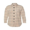 thumbnail image 4 of Women‘s Casual Lapel Plaid Long Sleeve Button Down Shacket Shirts Jacket Coat, 4 of 6