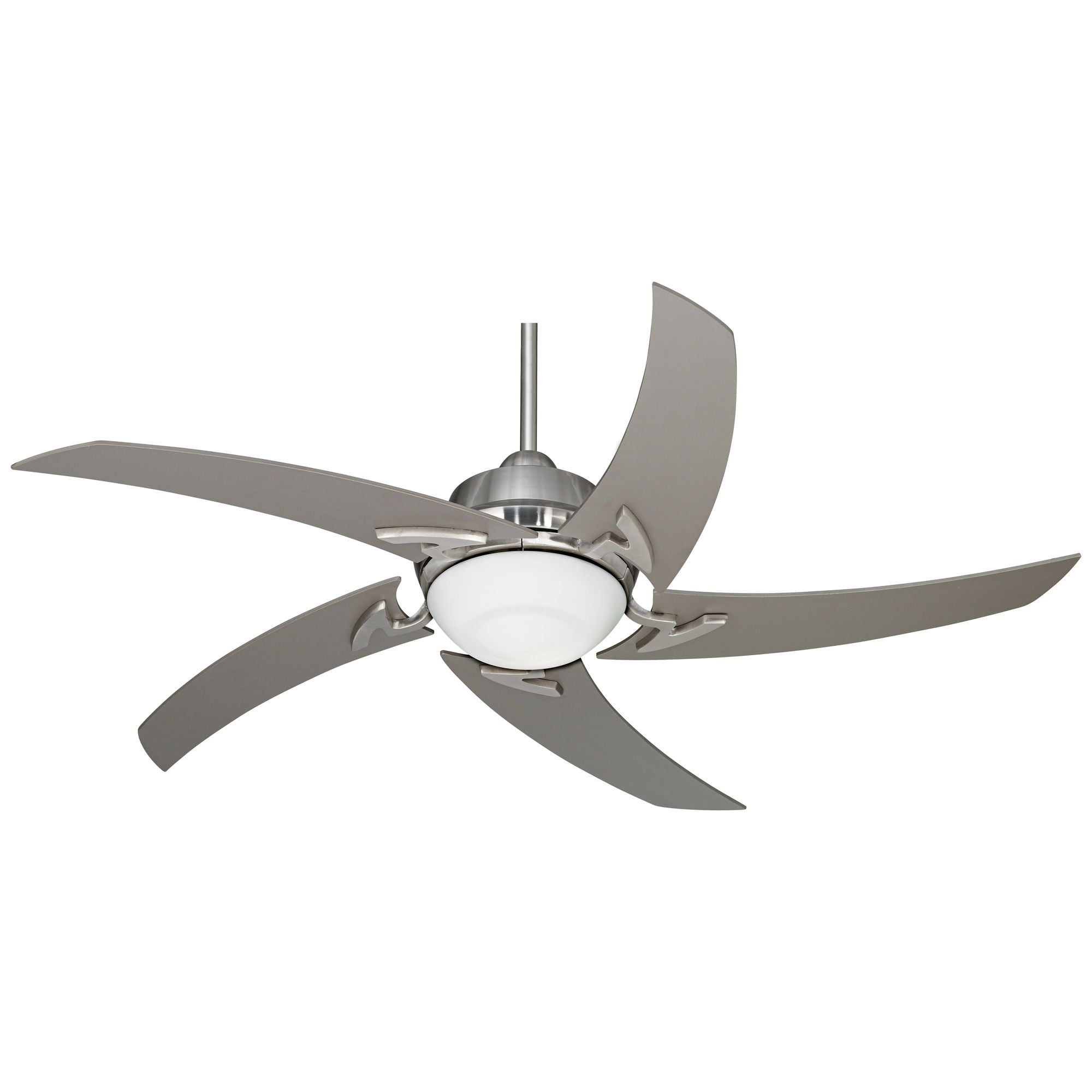 52" Casa Vieja Modern Indoor Ceiling Fan with LED Light Remote Control Brushed Nickel Silver White Opal Glass for Living Kitchen Bedroom Dining Room