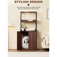 thumbnail image 6 of NARTRU Large Litter Box Enclosure for Self Cleaning Litter Box, Hidden Automatic Cat Litter Box Furniture with Shelves, Walnut, 6 of 7