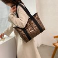 thumbnail image 4 of Bolsa de axila de rejilla acolchada acolchada para mujer Bolsa de asa superior de gran capacidad (marrón) Likrtyny multifunción de oficina, 4 of 9
