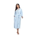 thumbnail image 2 of EA'S SECRET 100% Cotton Womens Robe Lightweight Long Kimono Bath Robe Soft Knit Spa Robes Ladies Loungewear with Pockets(Light Blue,S), 2 of 8
