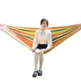 thumbnail image 2 of Hamaca de lona doble de color para acampar al aire libre, silla colgante para dormitorio universitario, hamaca antivuelco, 2 of 3