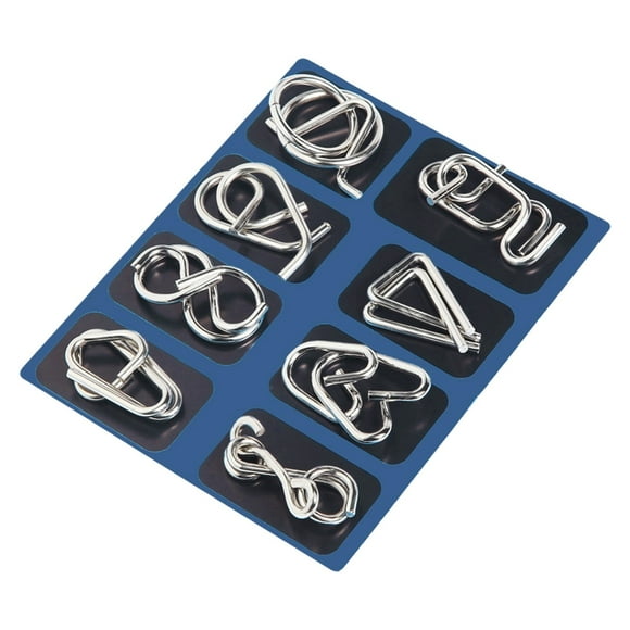 Education Puzzle Toy 8 Piece Metal Wire Brain Teaser for Mind Benders and Party Interlock for Kids and Adults