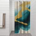 thumbnail image 2 of Blue and Gold Marble Golden Dots Pattern Shower Curtain 36"x72" ,Bathroom Decorative Shower Curtains Set with 12 Hooks,Modern Waterproof Washable Shower Curtain, 2 of 6