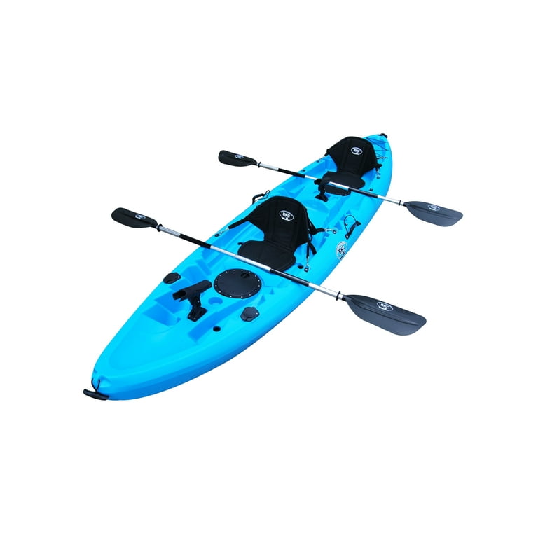 BKC UH-TK219 12 foot Tandem Sit On Top Kayak 2 or 3 person with 2