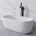 thumbnail image 2 of JERFIT 51 Inch Modern Freestanding Soaking Bathtub, Solid Surface Resin Stone Tub with Overflow Drain, Non-Slip Matte White Finish for Bathroom, 2 of 9