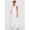 thumbnail image 3 of Women's Metallic Button Front Crepe Knit Waistcoat, 3 of 4