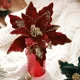 thumbnail image 2 of Flor de Pascua navideña con purpurina, árbol de Navidad, flores rojas, blancas, rosas y verdes, cabeza de flor colgante, decoración navideña de Año Nuevo, 2 of 5
