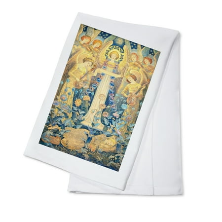 - Angels Playing to Sleeping Girl Vintage Poster (artist: AG) (100% Cotton Kitchen Towel)