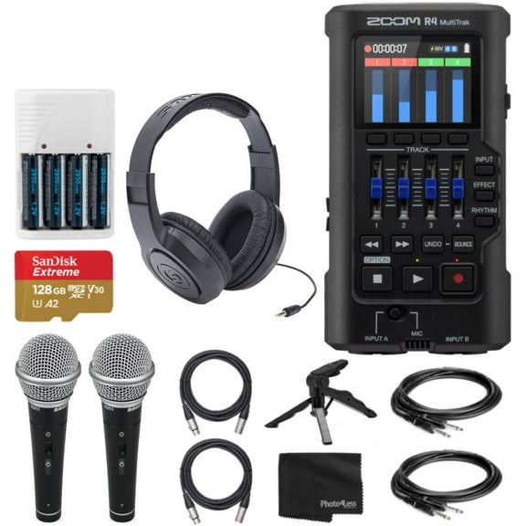 Zoom R4 MultiTrak 32-Bit Float Recorder with Stereo Bouncing with Accessories