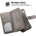 thumbnail image 5 of 2-in-1 Case for iPhone 11 Case Wallet Credit Card Holder ID Slot Detachable Hybrid Protective Slim Hard Shell Magnetic PU Leather Folio Pocket Flip Cover for iPhone 11 6.1 inch Mandala Grey, 5 of 8