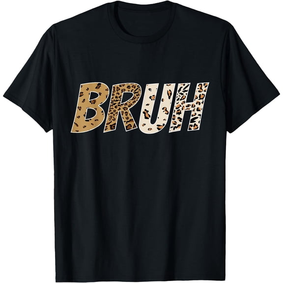 Leopard Cheetah Animal Print Tee Funny Bruh For Boys Girls T-Shirt