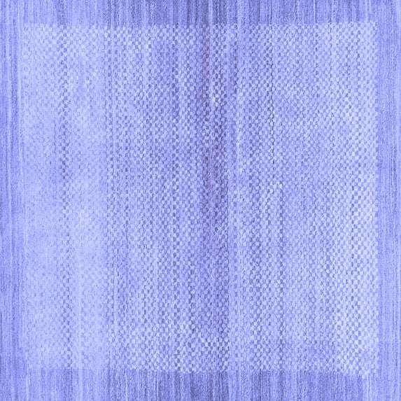 Ahgly Company Machine Washable Indoor Square Abstract Blue Modern Area Rugs, 3' Square