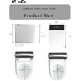 thumbnail image 3 of WinZo 23" Compact Smart Toilet with Bidet Seat Built-in For Small Bathroom, Auto Flush, LED Night Light,Heated Bidet with Warm Air Drying (White with Black Panel), 3 of 6