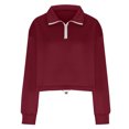 thumbnail image 5 of jtjvou Quarter Zip Pullover Women Casual Long Sleeve Sweatshirts Lightweight Pullover Sweatshirt Loose Fit Sweatshirts Red S, 5 of 7