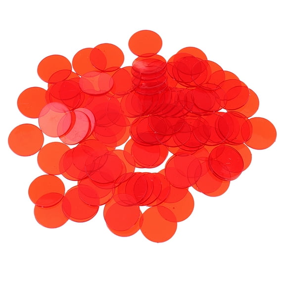 Professional Bingo Game Transparent Counters Marker 300Pc Red
