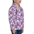 thumbnail image 3 of Picia Daisies Flowers Pattern Youth Hoodie - Warm Pullover Sweatshirt with Kangaroo Pocket, Ideal for Boys and Girls-Medium, 3 of 6