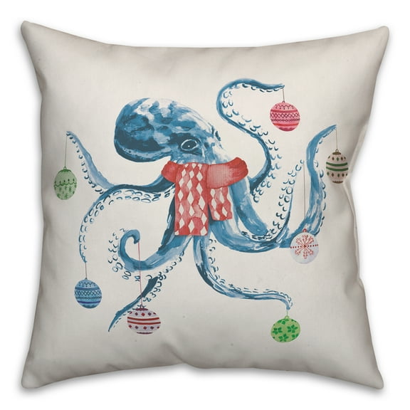 Creative Products Octopus Christmas Tree 16x16 Spun Poly Pillow