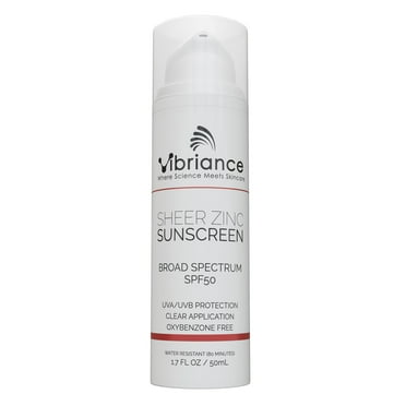 Vibriance Sheer Zinc Moisturizing Sunscreen, Skin Rejuvenation, Clear Sunscreen | Broad Spectrum SPF 50 | 1.7 fl oz (50 ml)