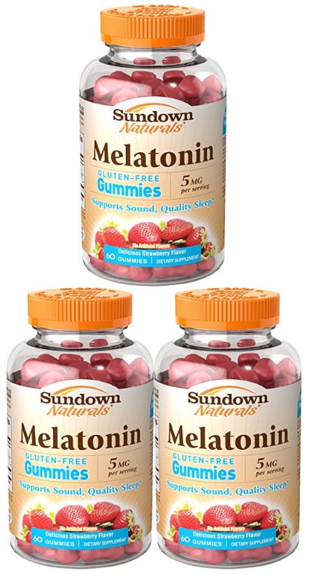 Sundown Naturals Naturals Melatonin 5 mg Gummies 60 ea (Pack of 3)