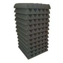 Bookishbunny 12 Pks Acoustic Foam Tiles Wall Record Studio Sound Proof 12"x 12"x 2" Fire Resistant Panels Gray