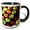 Black/White, variant on 3drose, Artistic Red and Green Apples Arranged in a Pattern, 11oz Two-tone Yellow Mug