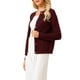 thumbnail image 4 of Suéter de Cardigan de Botones para Mujer INSPIRE CHIC, Cuello Redondo, Manga Larga, Tejido Acanalado, Talla 2XL, Rojo Oscuro, 4 of 5
