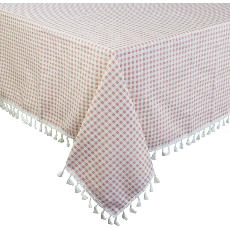  ZYBW Simple Modern Cotton Tassel Checkered Tablecloths