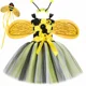 thumbnail image 2 of Disfraz de abeja para niñas, ropa para fiesta de cumpleaños, vestido de baile con flores, vestido de princesa con tutú de abeja para niñas, disfraces de Halloween, 2 of 5