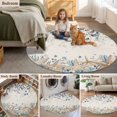 thumbnail image 5 of Blue Beige Coastal Round Area Rug 6Ft Washable Circle Rugs for Bathroom Office, Beach Starfish Summer Eucalyptus Rustic Non-Slip Carpet Floor Mats Indoor Outdoor Carpet Runner Aesthetic Home Decor, 5 of 8