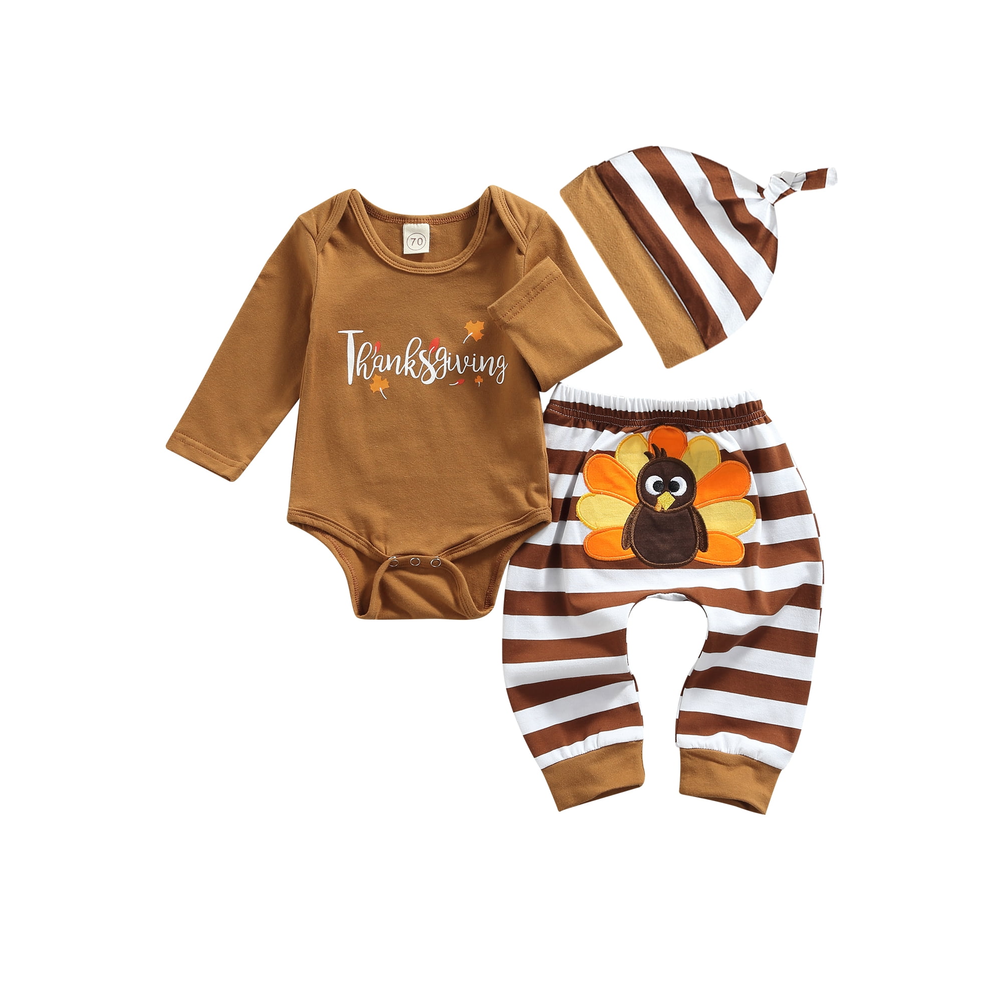 Faroot Baby Thanksgiving Day Turkey Letter Outfits 3pcs Set Other
